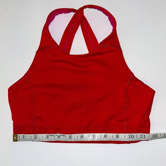 Outdoor Voices TechSweat Key Sports Bra Scarlet Red Stretch Support Pockets XS - Picture 7 of 10